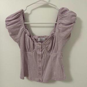 Isalis lilac peasant top sz M